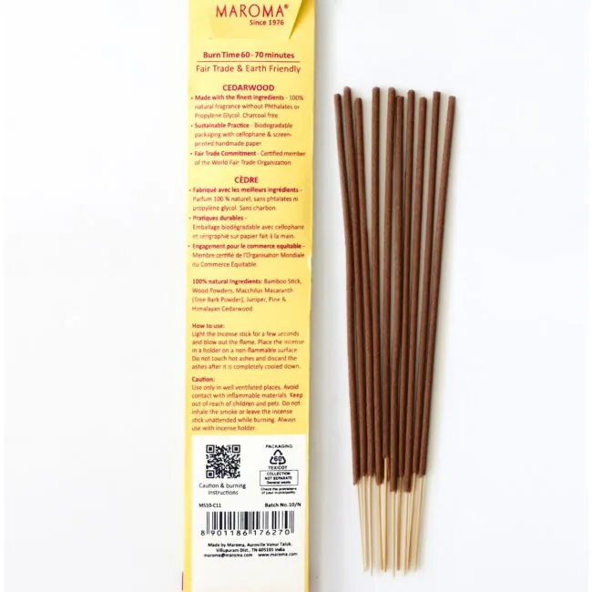 Cedar Incense Sticks – 8 Inch, Pack of 10 - Image 2