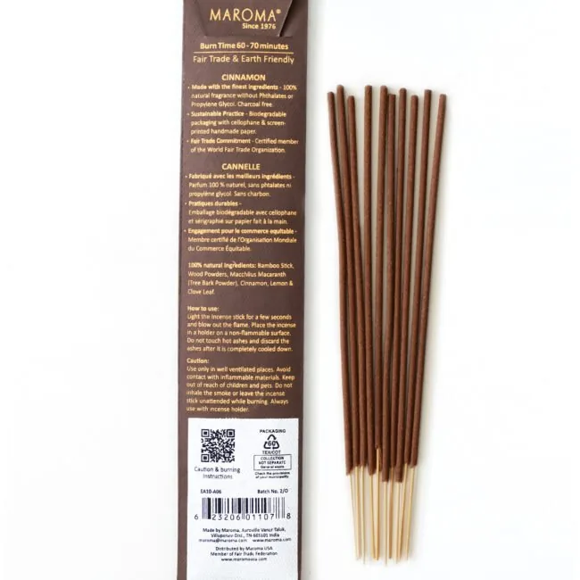 Cinnamon Incense Sticks – 8 Inch, Pack of 10 - Image 2