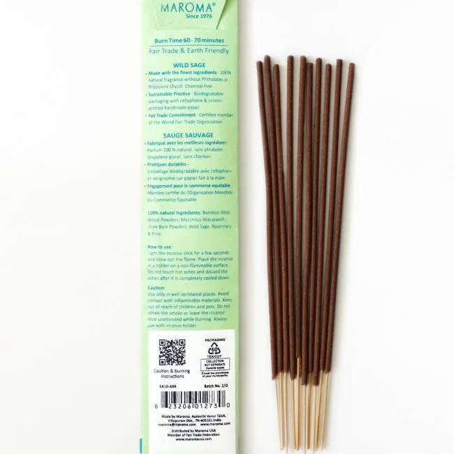 Wild Sage Incense Sticks – 8 Inch, Pack of 10 - Image 2